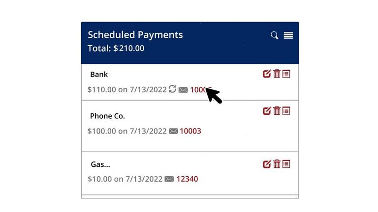 Editing or Deleting a Pending Payment
