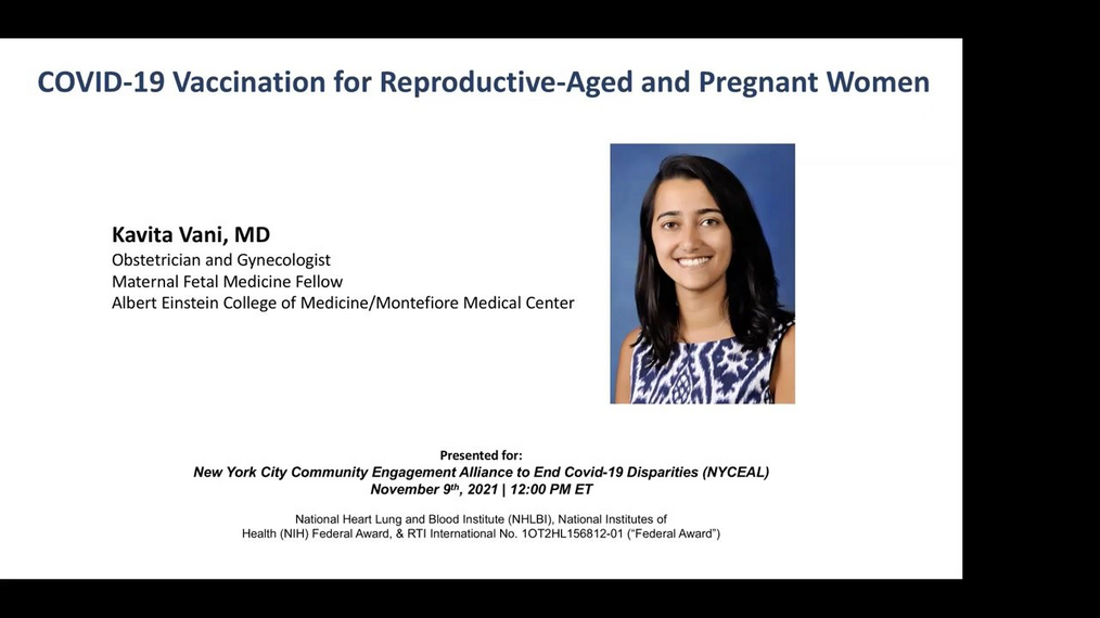 COVID-19 Vaccination for Reproductive-aged and Pregnant Women