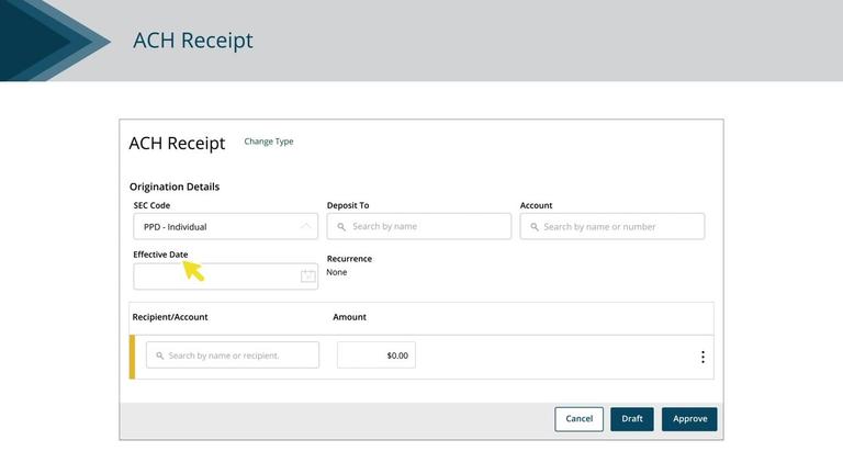 Creating an ACH Receipt