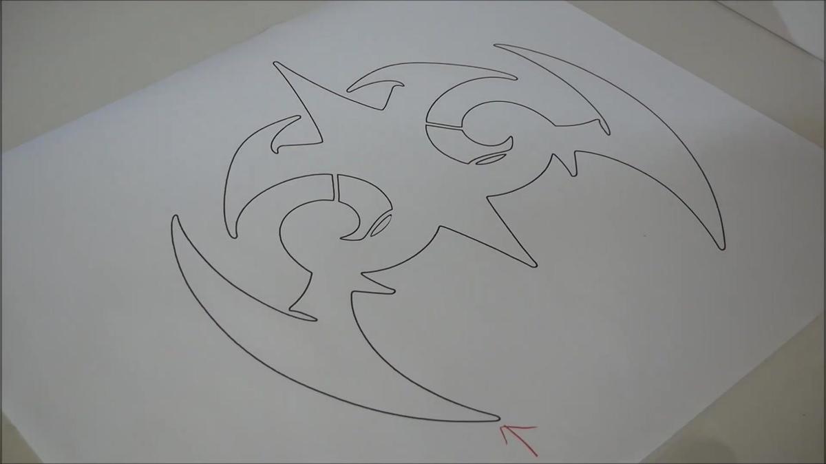 a tribal design printed and traced using logic trace 2018