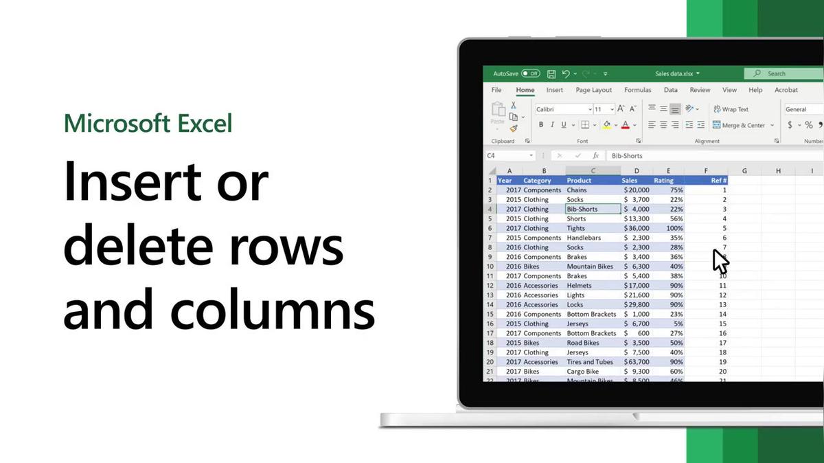 How to insert or delete rows and columns in Microsoft Excel