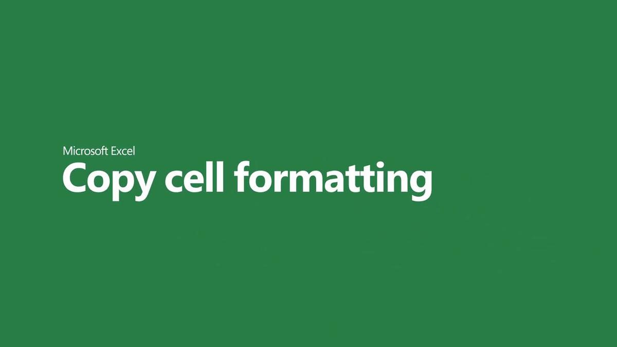 Copy cell formatting in Microsoft Excel