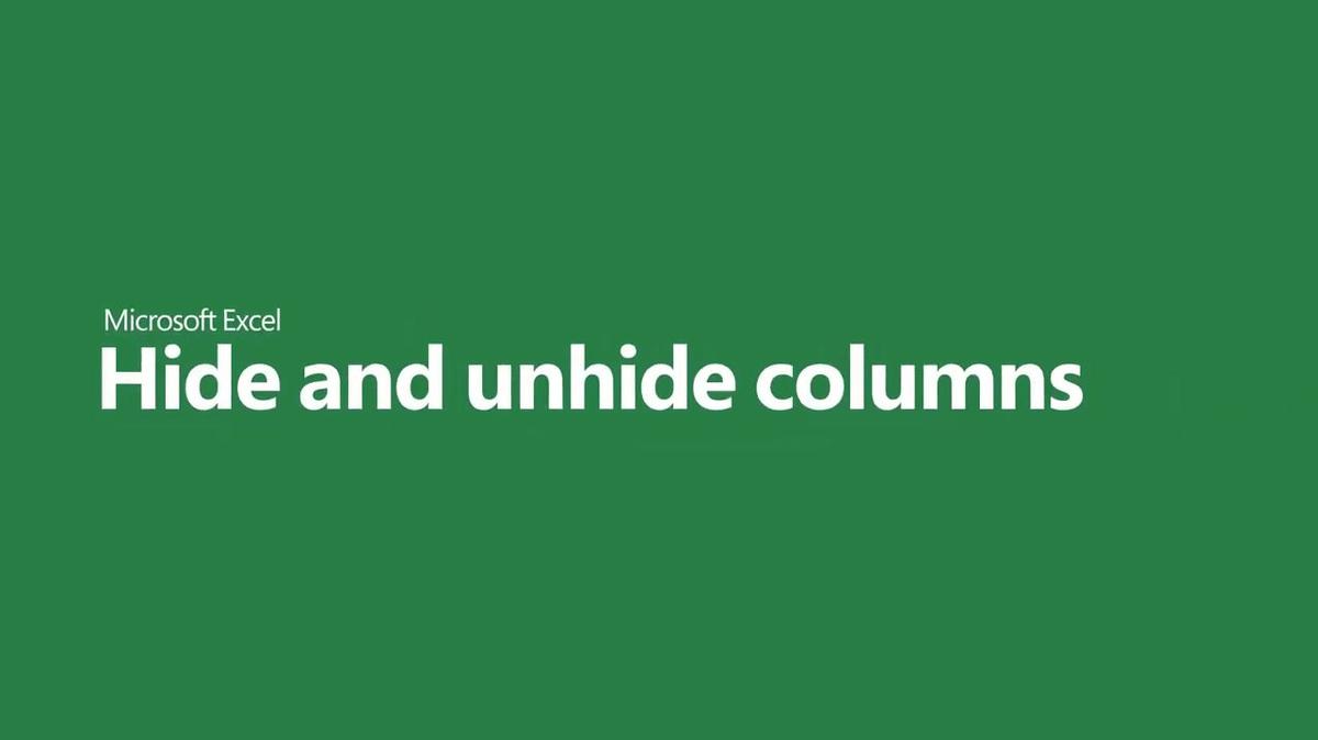 Hide and unhide columns in Microsoft Excel