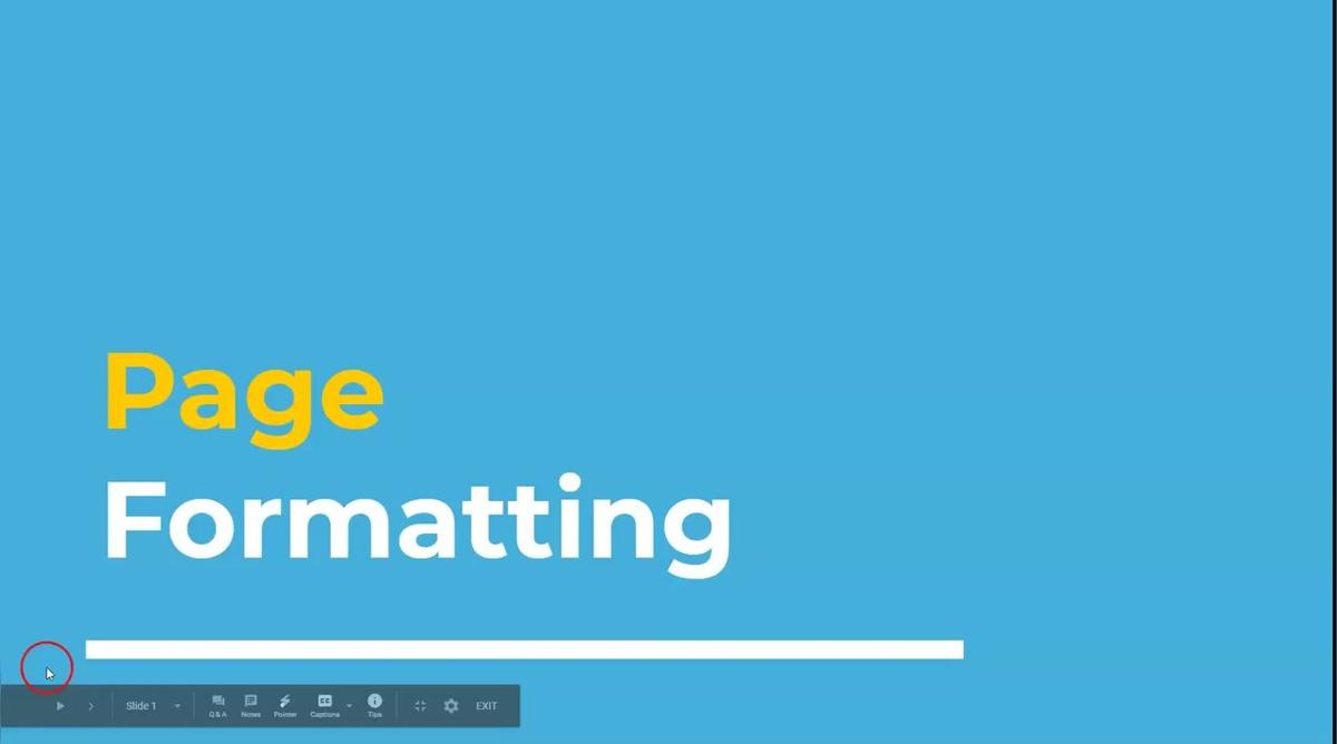 6. Page Formatting