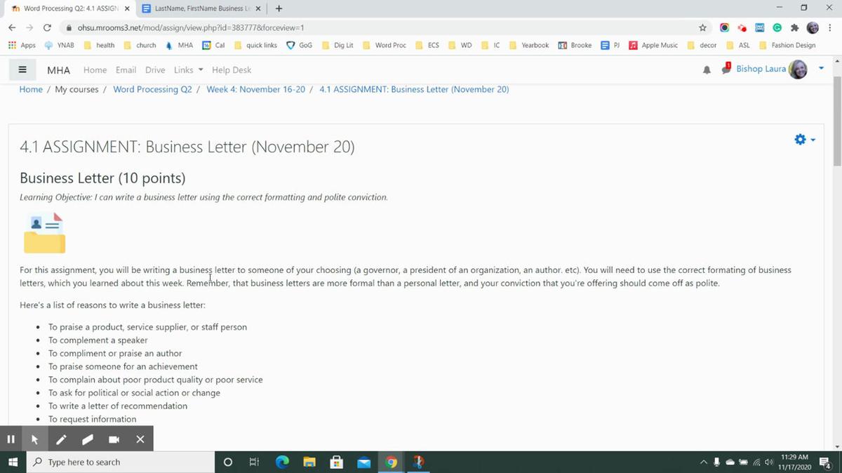 Business Letter Overview Video