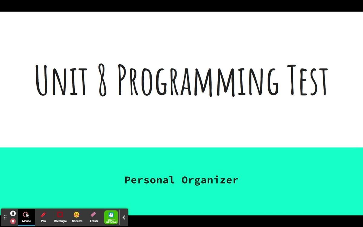 Unit 8 Programming Test Help