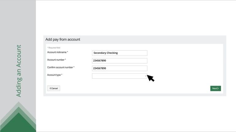 Adding, Editing or Deleting an Account