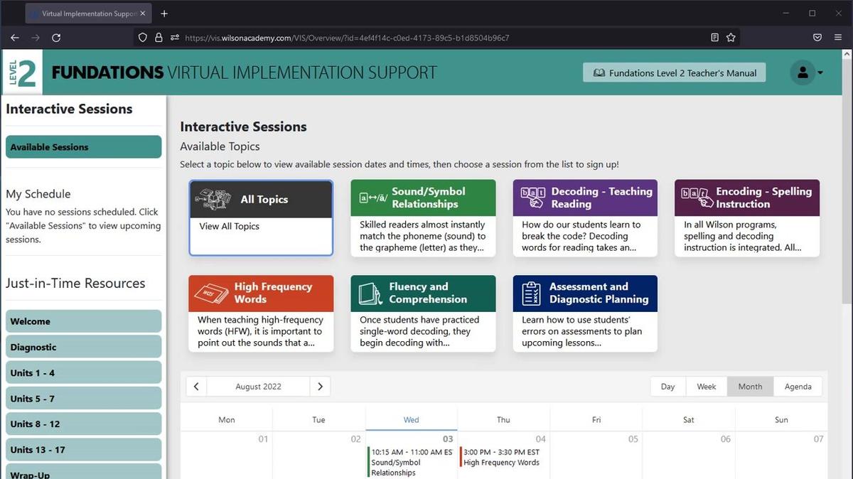 Fundations Level 2 Virtual Implementation Support Tour