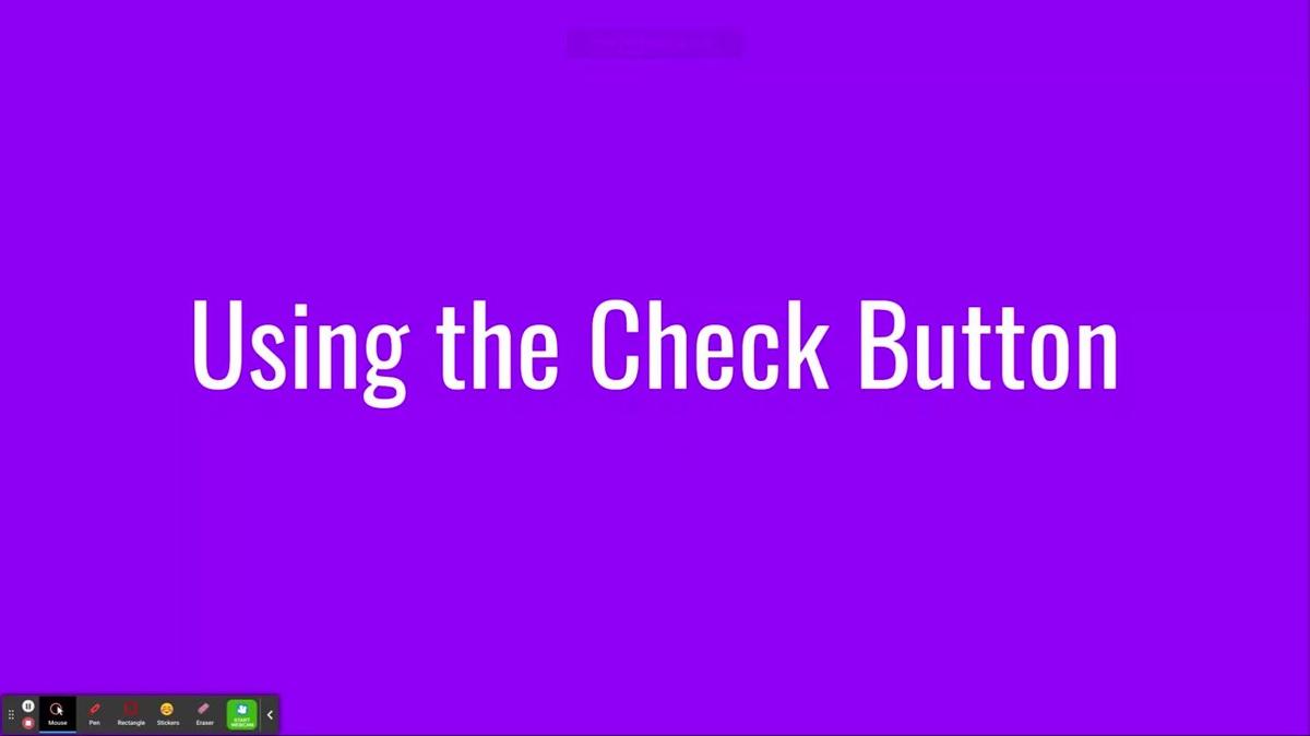 SM1 - Using the Check Button