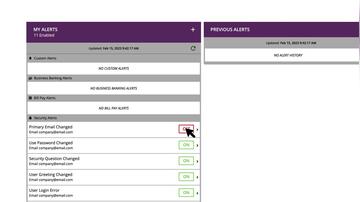 Managing Business Alerts