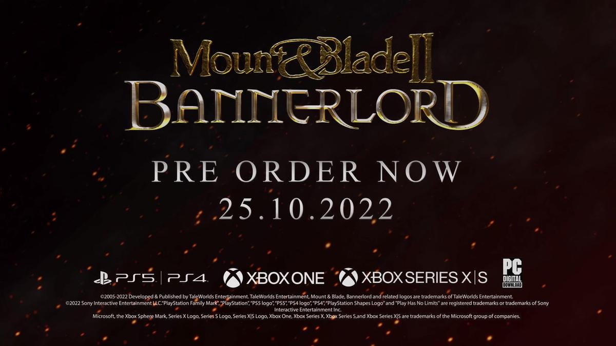 M&amp;BII Bannerlord release trailer PEGI