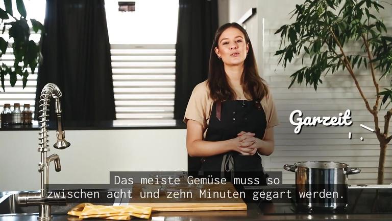 Gemüse schonend garen inkl. Testeinblendung