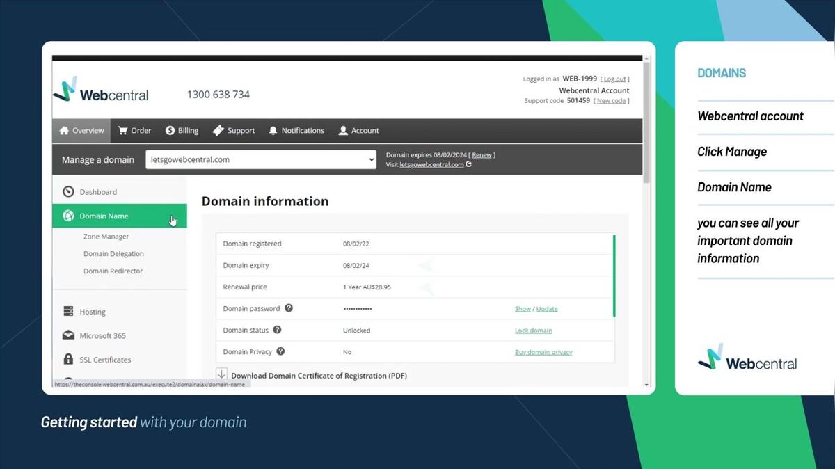Getting started with your Domain