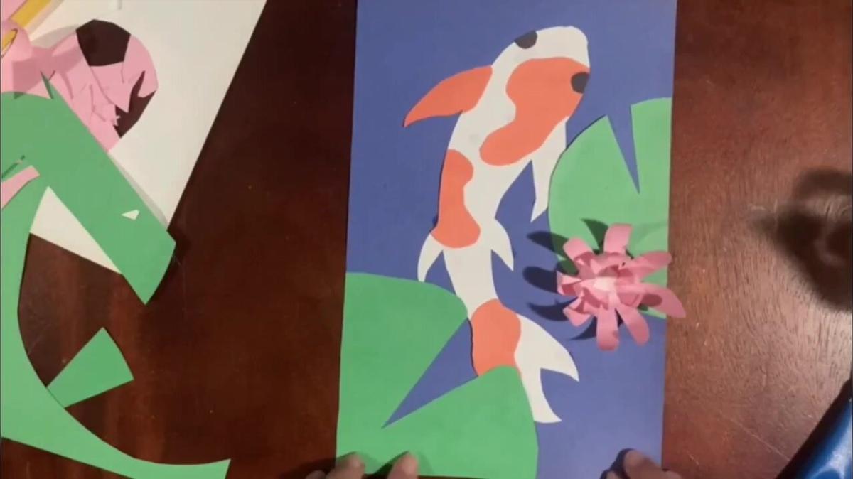 Collage of colorful Koi fish