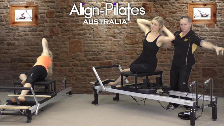 Pilates Reformer on the Sitting Box