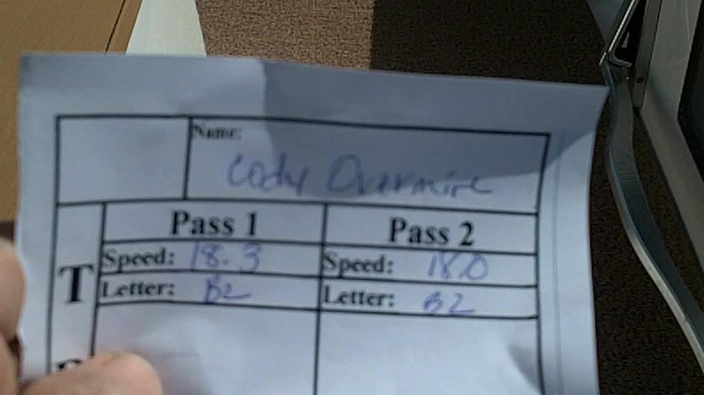 Cody Overmire M1 Round 1 Pass 1