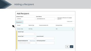 Recipients Setup - ACH Only