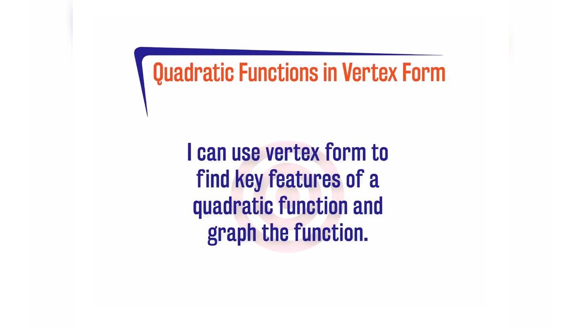 FLSP A.8.1 Quadratic Functions in Vertex Form