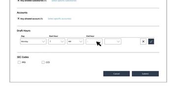 Allowed Actions - Drafting Hours