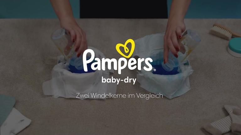 Pampers baby-dry • Zwei Windelkerne im Vergleich • 15sec