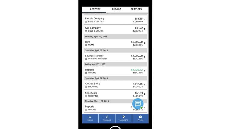 Mobile Banking Interface