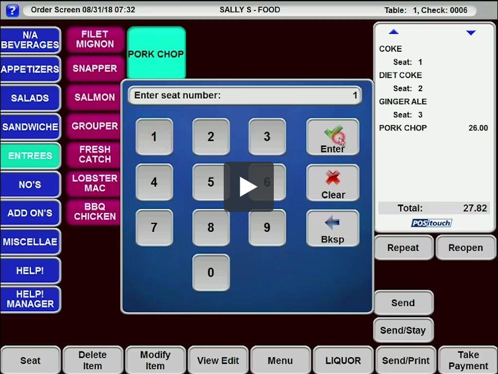Using Seat Numbers in POSitouch | Video Learning Library