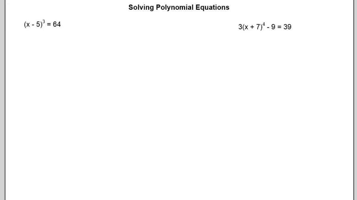 Solving Polynomials Equations.vid
