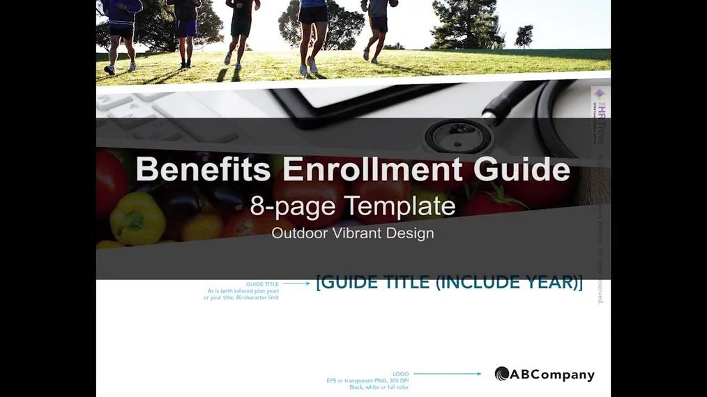 Benefits Enrollment Guide 8-page Outdoor Vibrant design by The HR Trove
