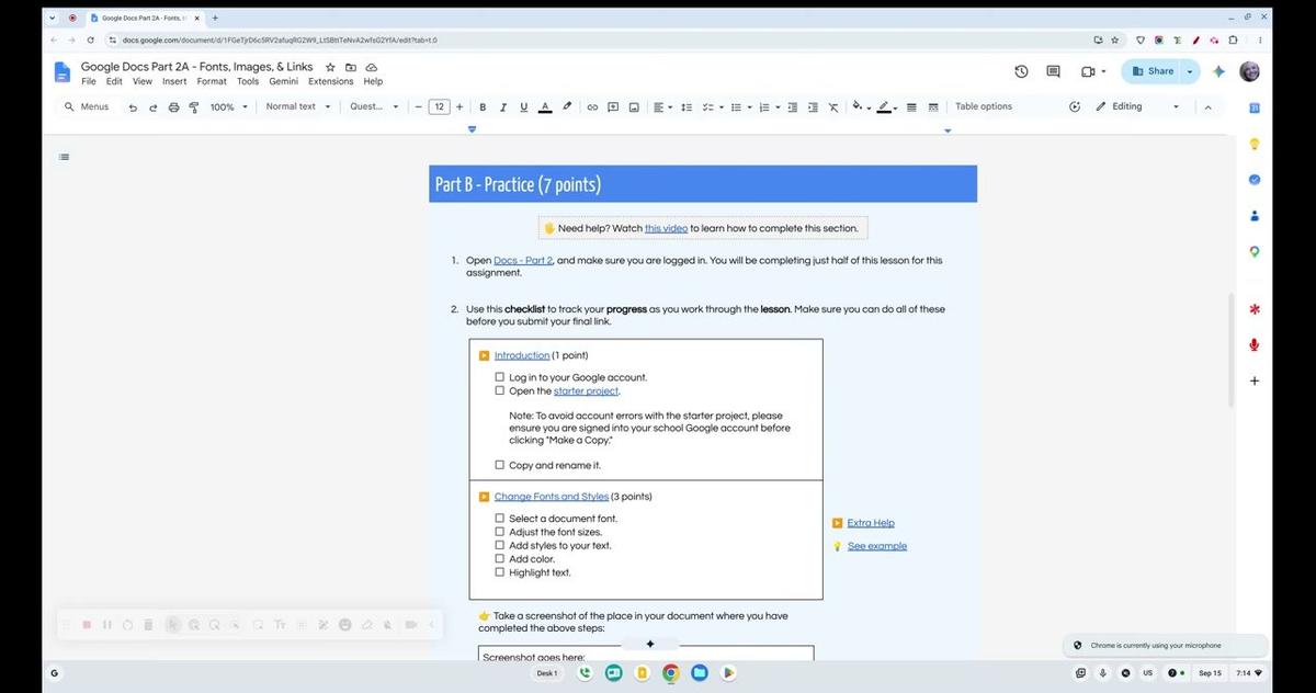Google Docs Part 2A  Practice Overview Video