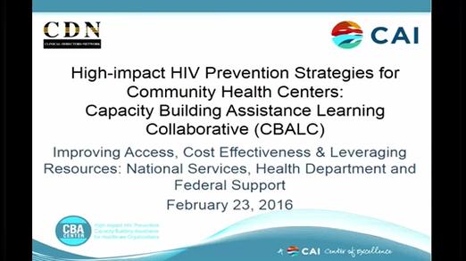 Improving Access, Cost Effectiveness &amp; Leveraging Resources: National Services, Health Department and Federal Support