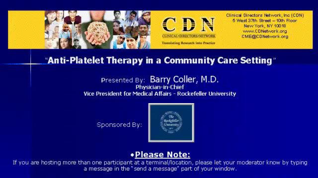 Anti-Platelet Therapy in a Community Care Setting