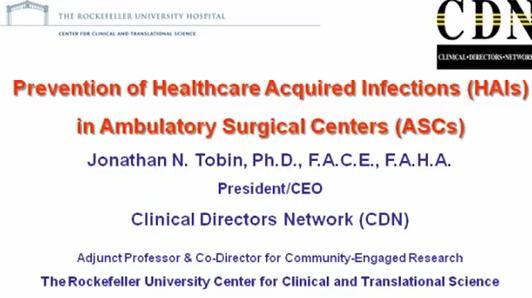 Part 1: Prevention of Healthcare Acquired Infections (HAIs) in Ambulatory Surgical Centers (ASCs)