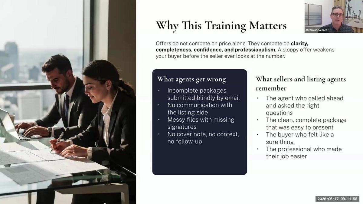 Get Your Offer Accepted: How to Present a Buyer’s Offer That Stands Out  w/Jeremiah Secrest (6-17-26)