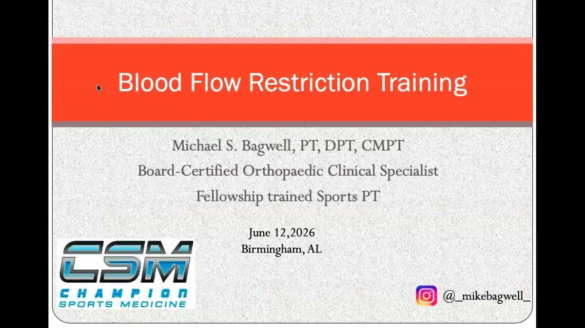 Blood Flow Restriction Training