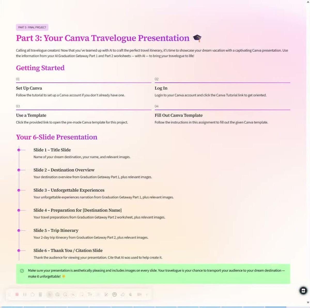 T1 Graduation Getaway Final Canva Presentation Template
