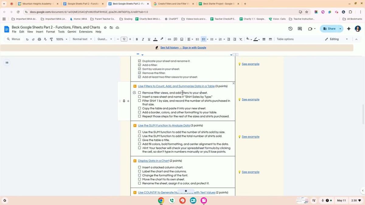Google Sheets Part 2 - Use Filters to Count, Add, and Summarize Data in a Table
