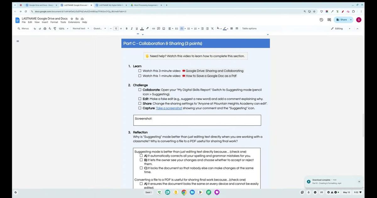 Part C - Collaboration &amp; Sharing