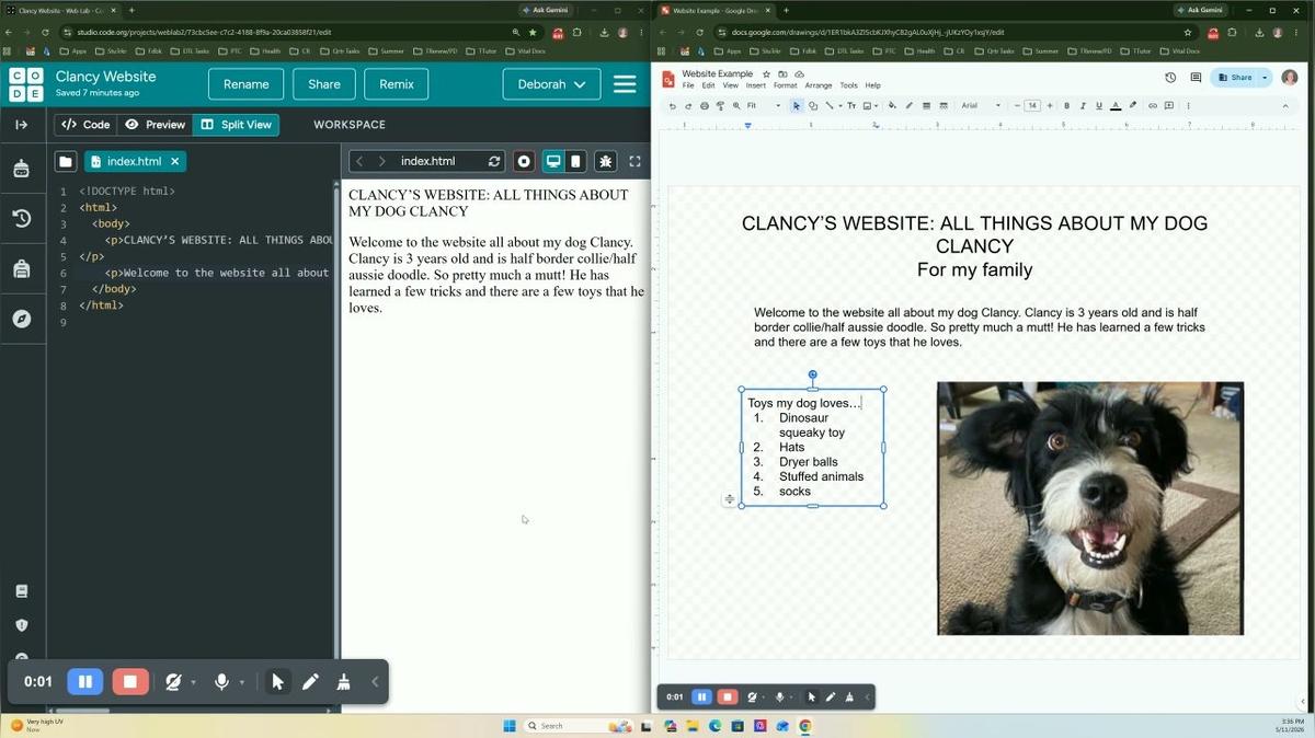 Heading tag and list into website