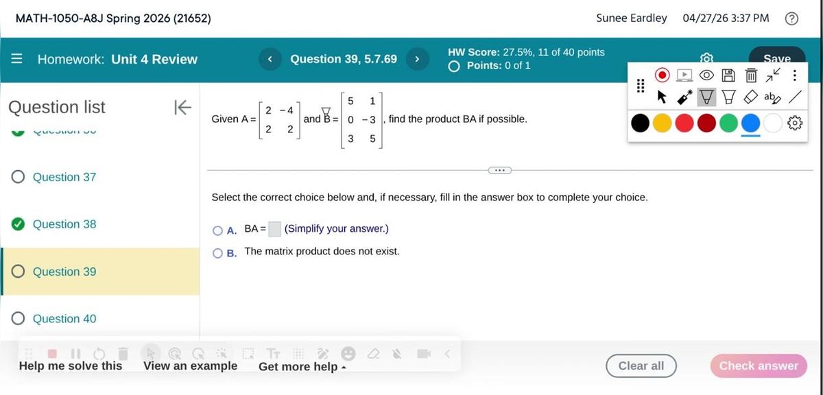 Math 1050 Unit 4 Review #39