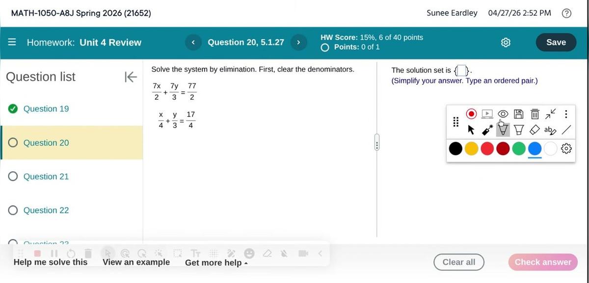 Math 1050 Unit 4 Review #20