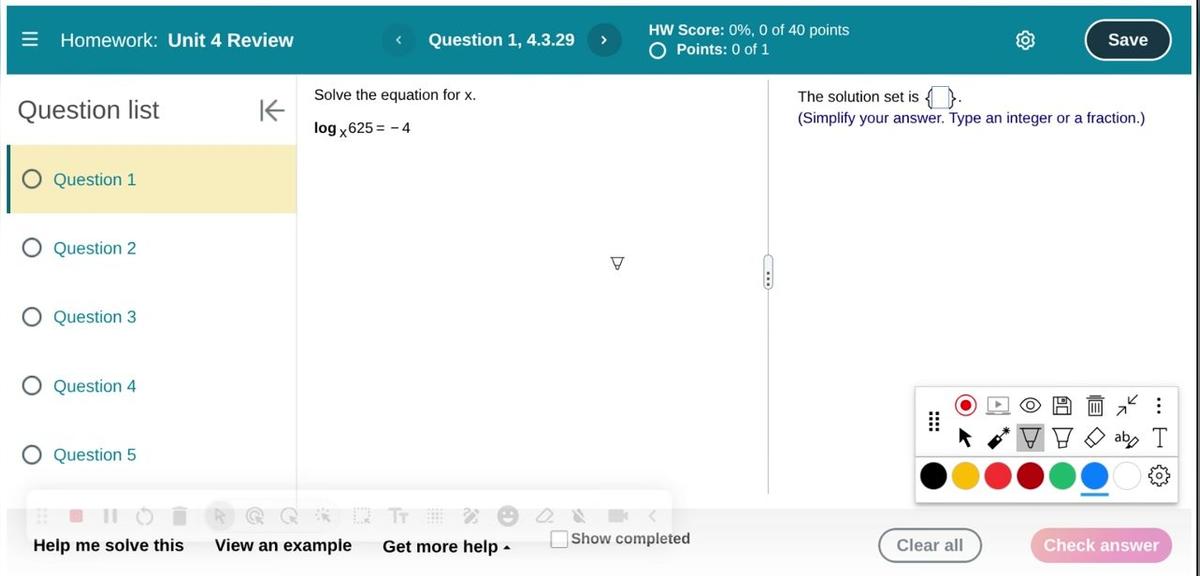 Math 1050 Unit 4 Review #1