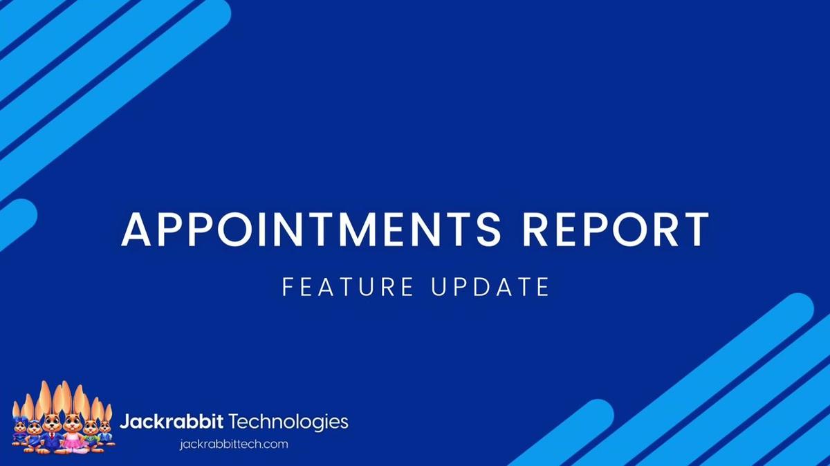 Appointments Report: Feature Update