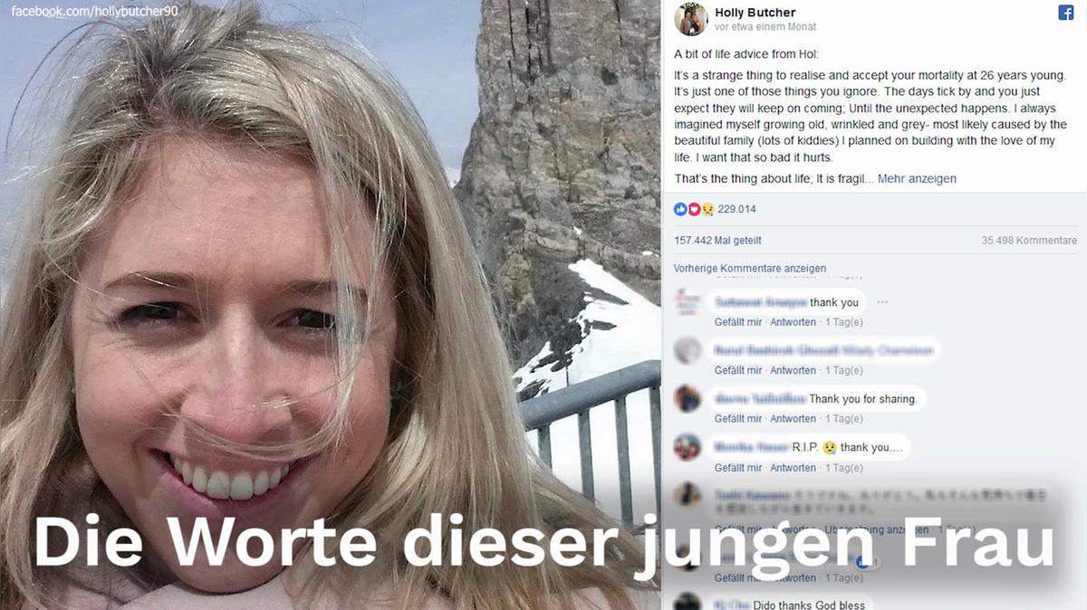 Junge, sterbende Frau teilt ihre letzten Gedanken