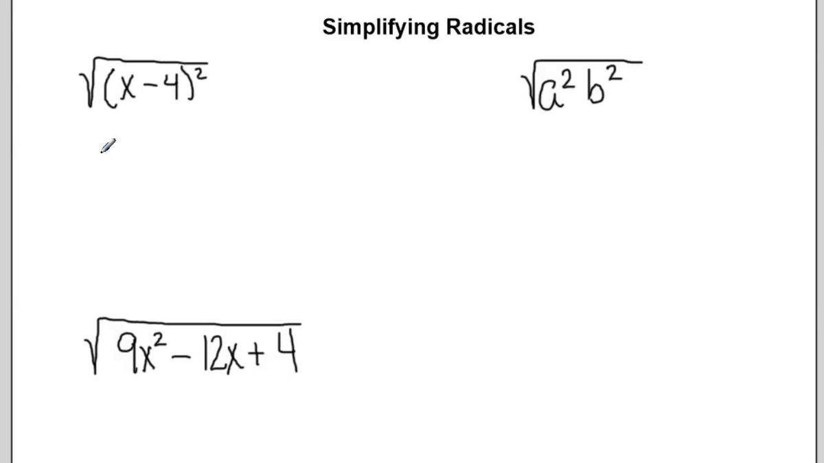 Simplifying Radicals - Perfect Square Trinomials.mp4