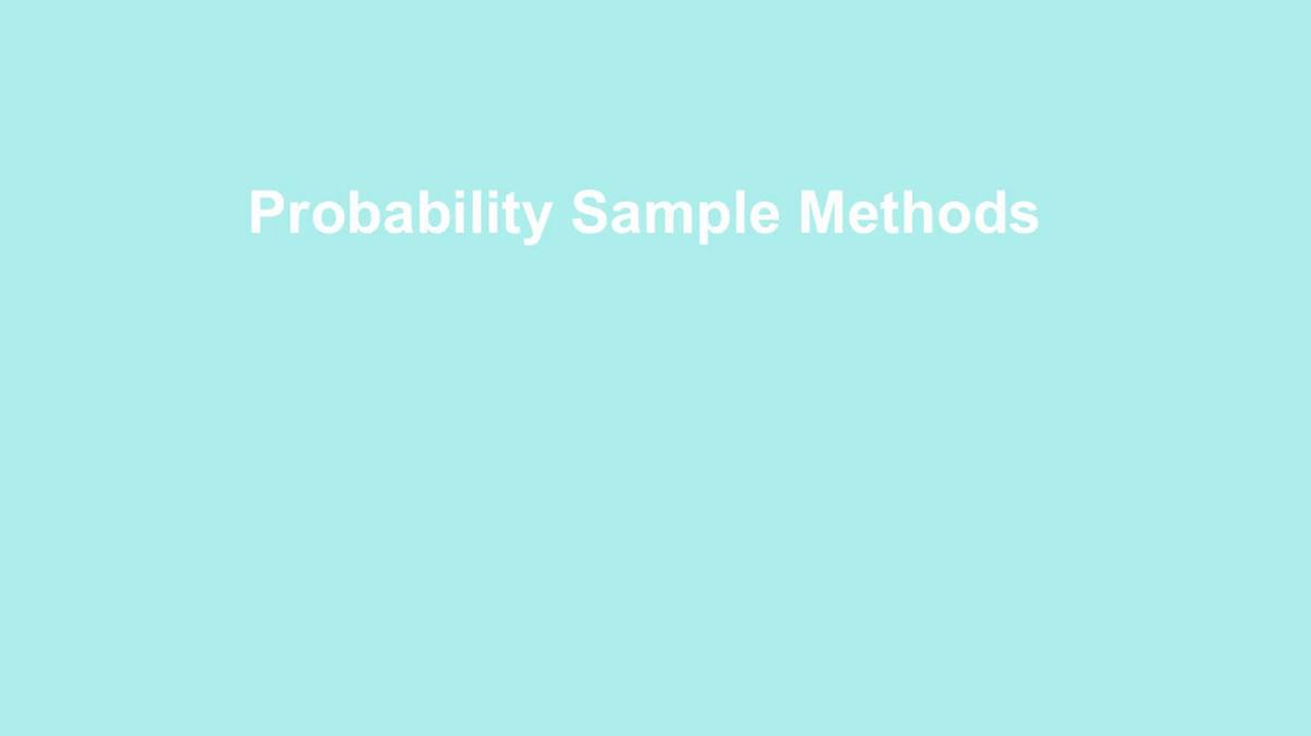 Probability Sample Methods.mp4