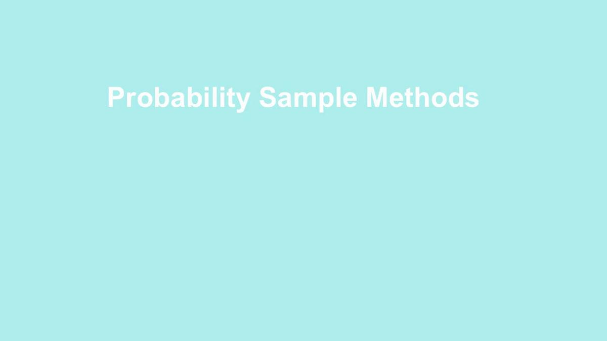 Probability Sample Methods.mp4