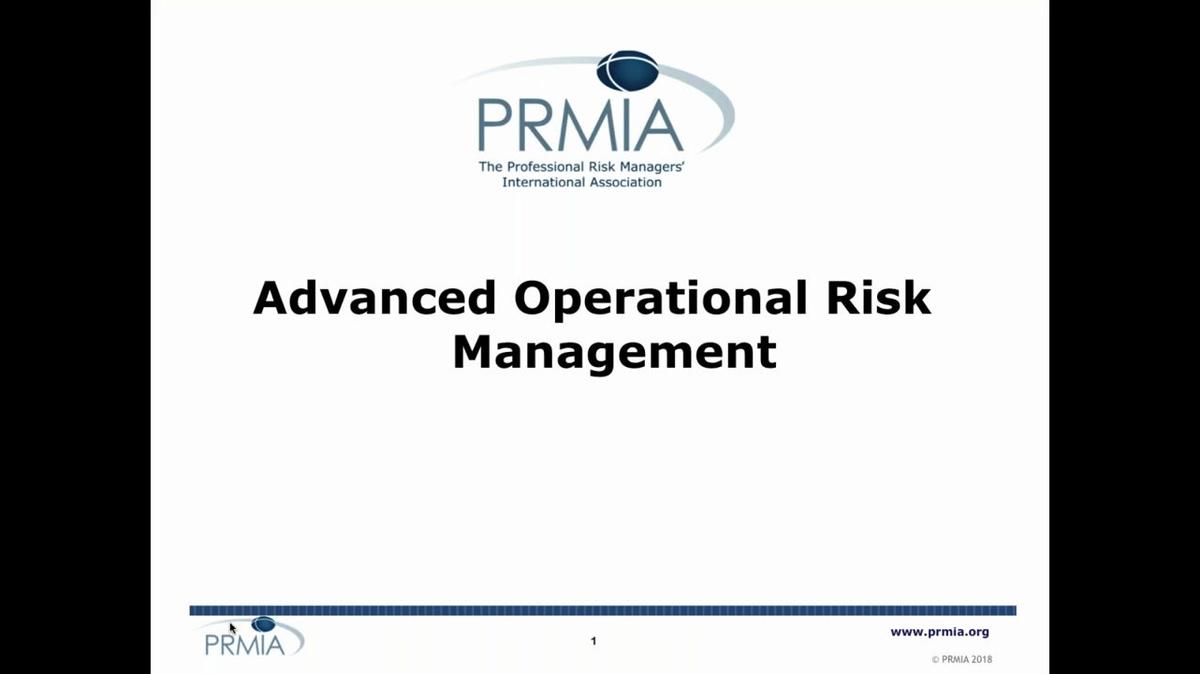 Advanced Operational Risk Management - Framework and Taxonomy