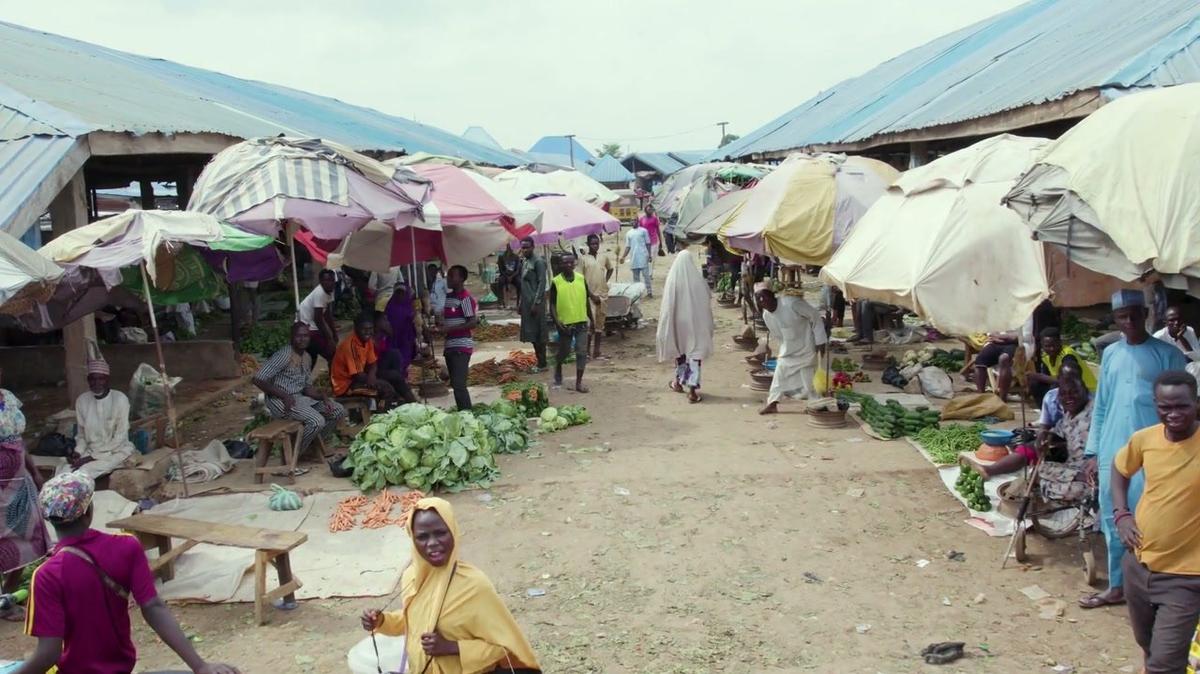 aerial view of africa local market