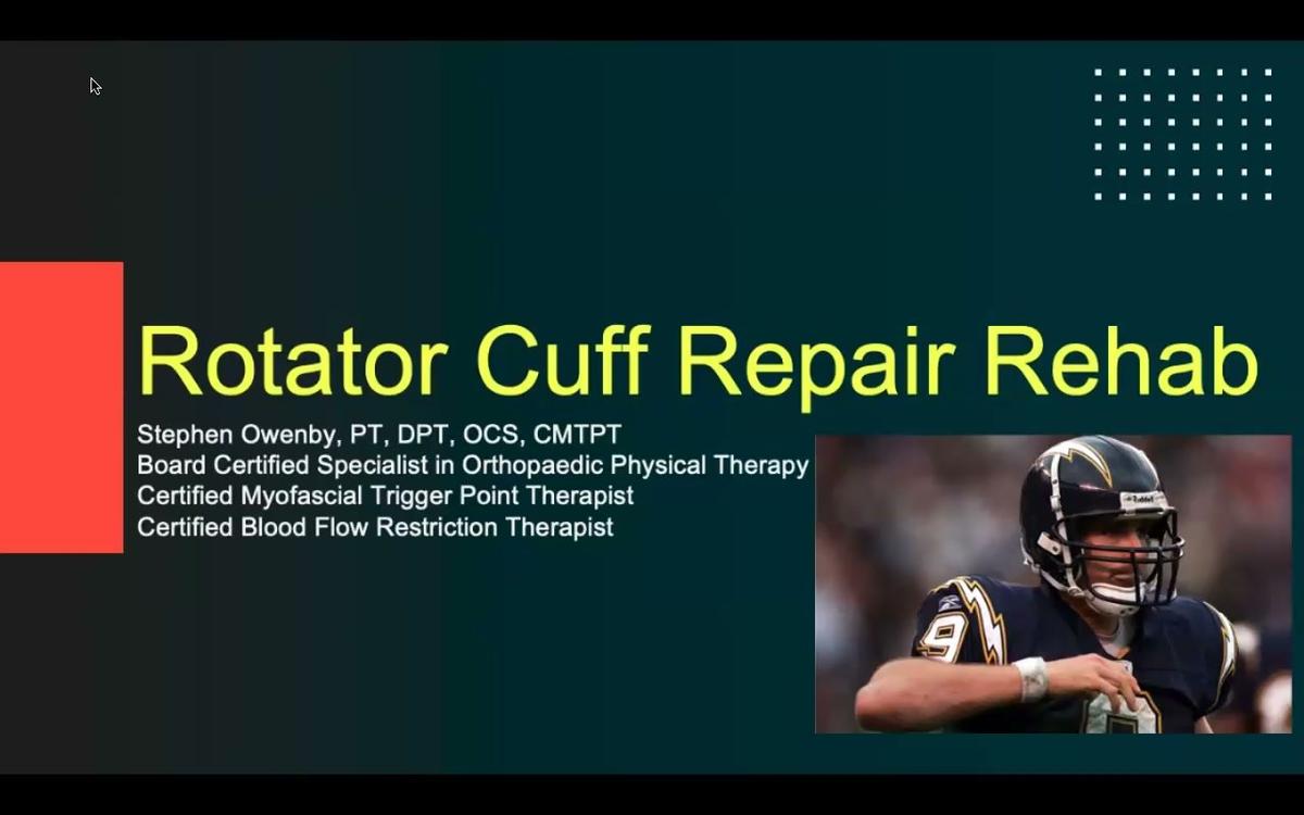 Rehabilitation Following Rotator Cuff Repair