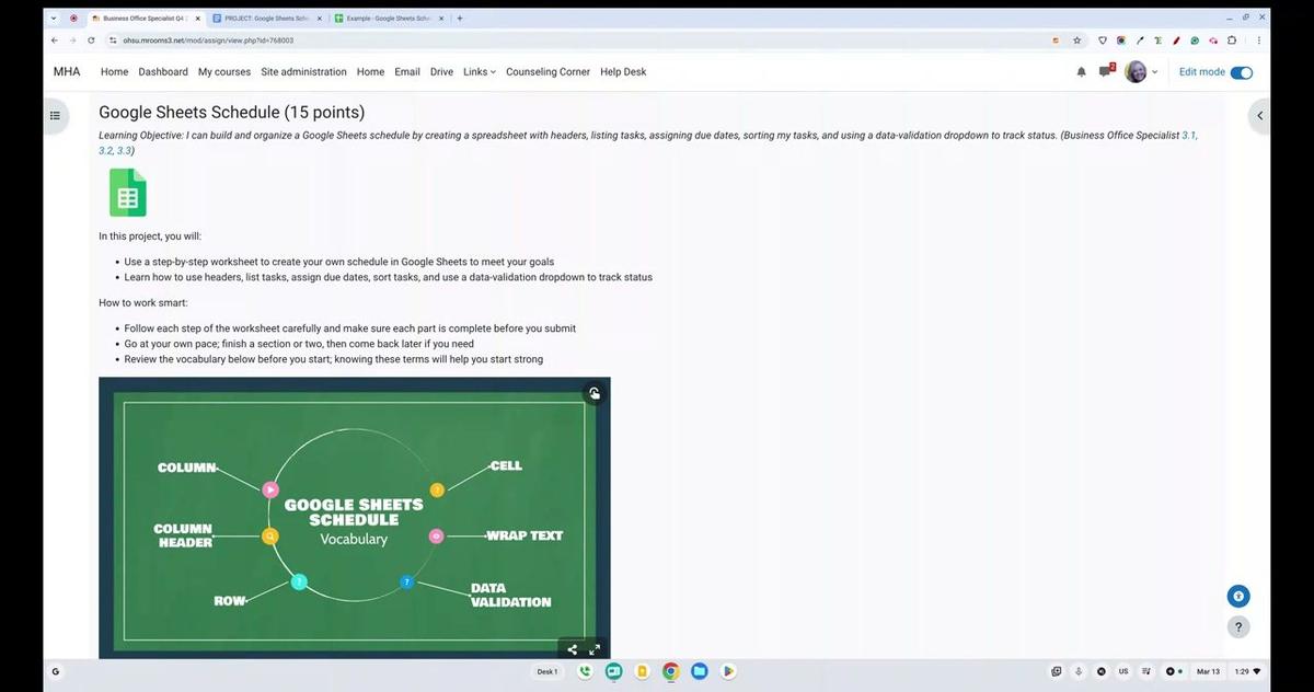 Overview: Google Sheets Schedule